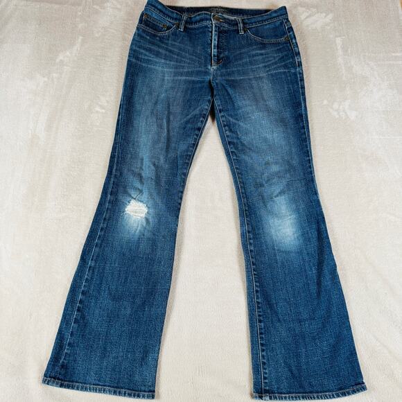 Lauren Ralph‎ Lauren LRL Jeans Womens 10 Blue Denim Classic Bootcut Distressed - Picture 1 of 12
